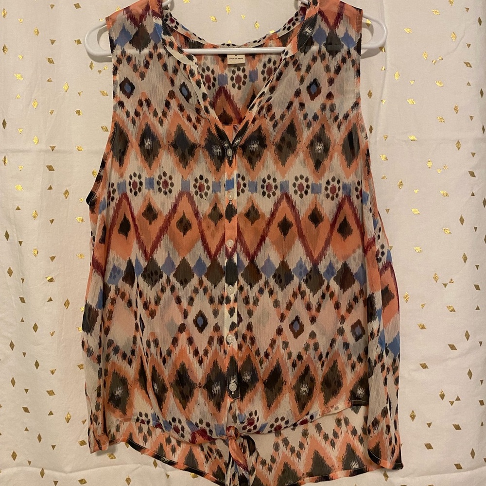 Diamond patterned, multicolor tank top